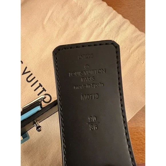 NIB Louis Vuitton Speed 40mm Reversible Belt M0719S Black Monogram Sz 90 - Picture 5 of 8